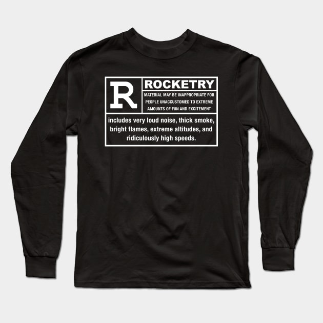 ROCKETRY Warning Label ( back of shirt ) Long Sleeve T-Shirt by Eugene and Jonnie Tee's